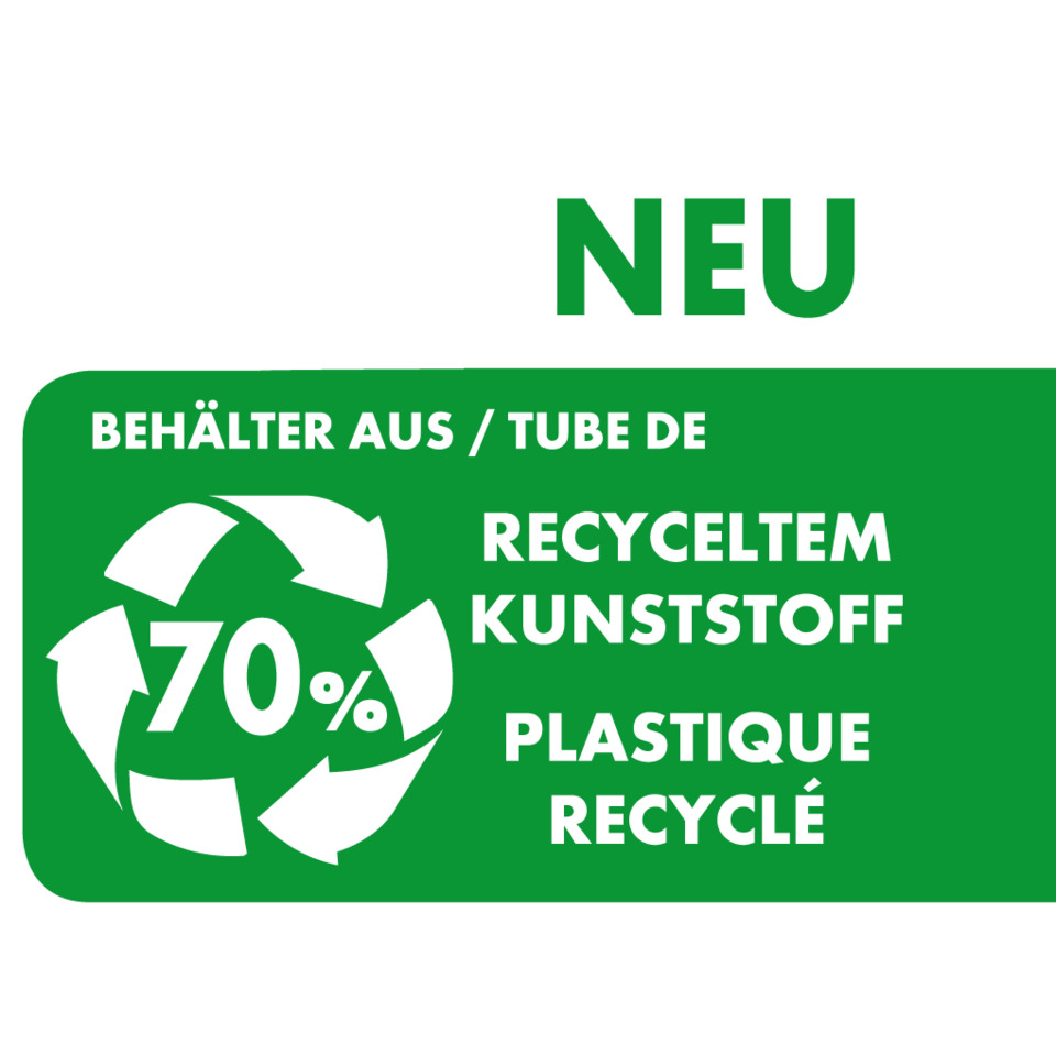 recycling label, Kunststoff, 70 Prozent, Polymer, grünes Etikett
