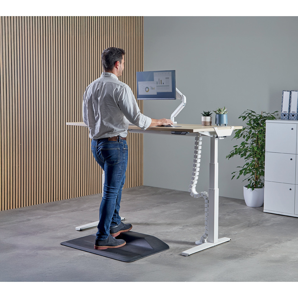 steh​ender schreibtisch, ergonomischer schreibtisch, verstellbare höhe, monitorarm, arbeitsplatz