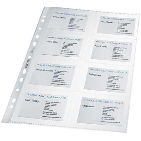 Prospekthülle Visitenkarten, A4, PP, dokumentenecht, 10 Stück, farblos LEITZ 4758-30-03