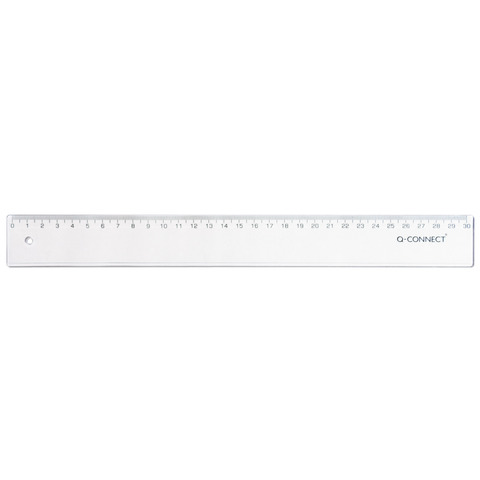 Lineal mit Etui, 30cm, transparent Q-CONNECT KF00587