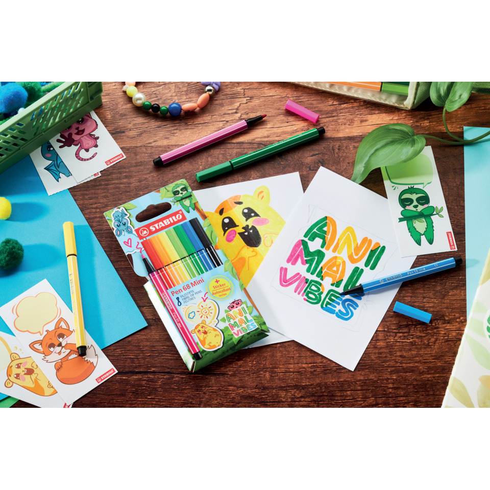 Schmuckset, Kunstpapier, Malstifte, Farbstifte, Sticker
