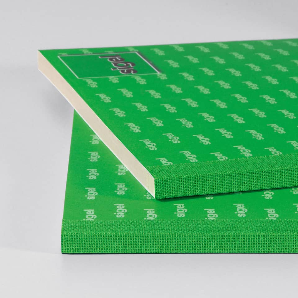 Grünes Hardcover-Notizbuch, Notizbuch, Klebebindung, Kunstleder-Optik, A4 Format