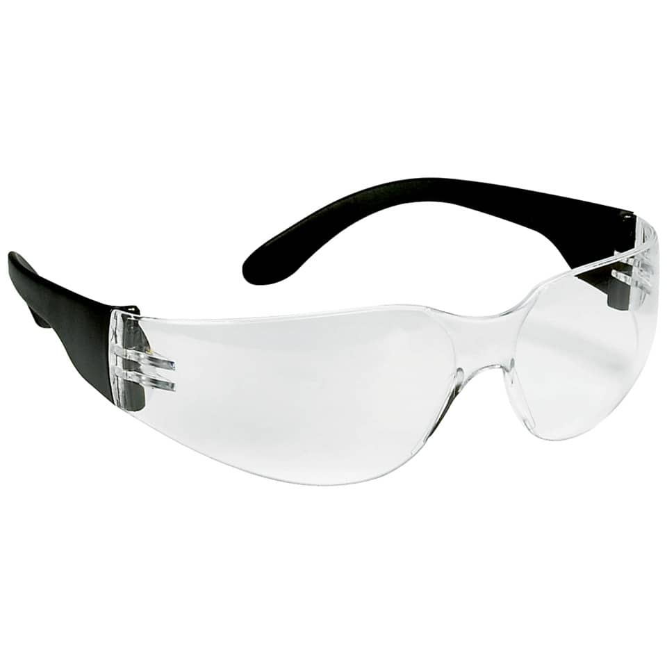 Schutzbrille, Clear-Linsenschutz, Schwarz, Gleitschutz, Brillenschutz