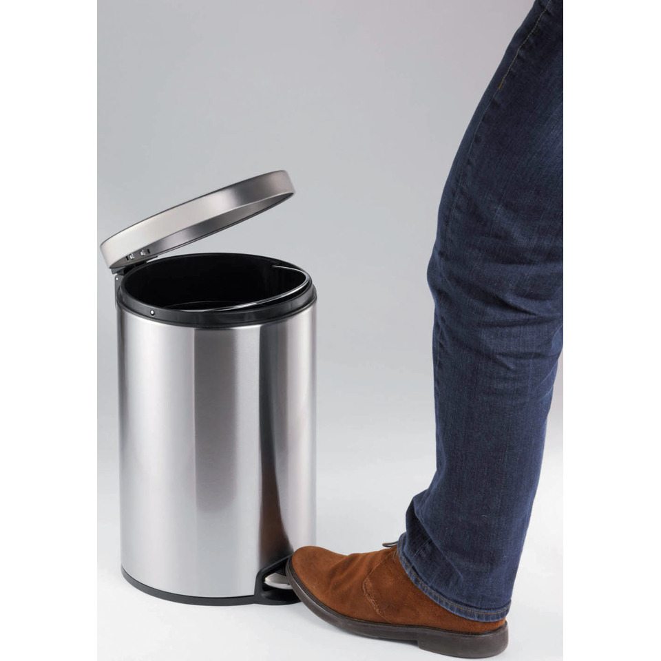 abfalleimer, stainlessstahl, eimer, pedalabfalleimer, silber