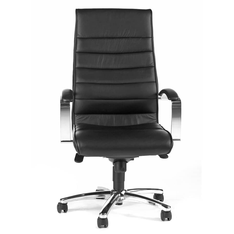 office chair, ergonomic, Leder, schwarz, verstellbar