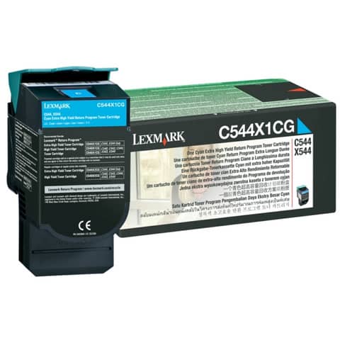 Lasertoner Return XHY cyan LEXMARK C544X1CG