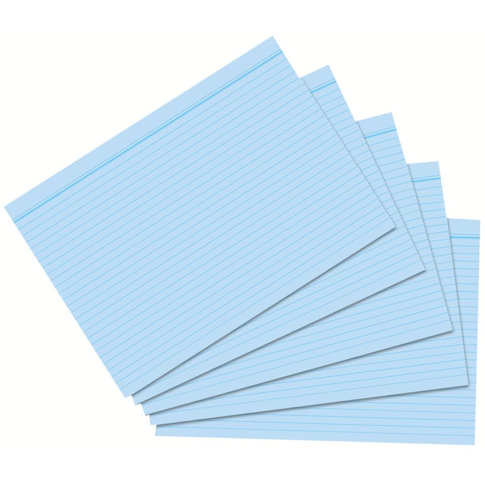 Notizblock, Kartenpapier, Linierte Papierkarten, Blaues Notizpapier, Papierkarte