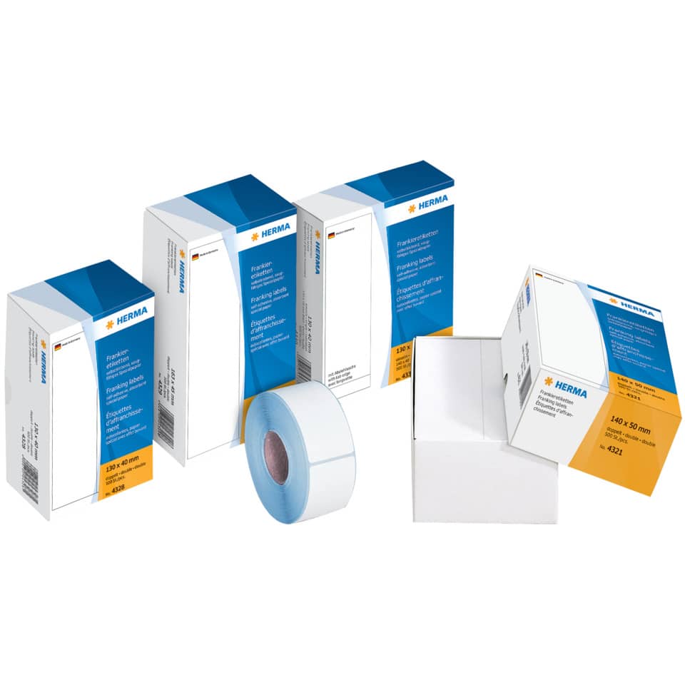 franking labels, labeling tape,  adhesive tape, box packaging, shipping labels