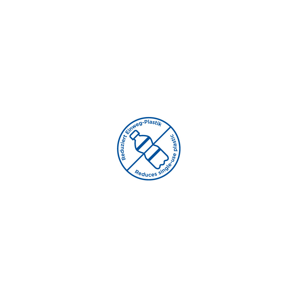 keine plastik, Recycling, Logo, Kreisstempel, Blaues Emblem