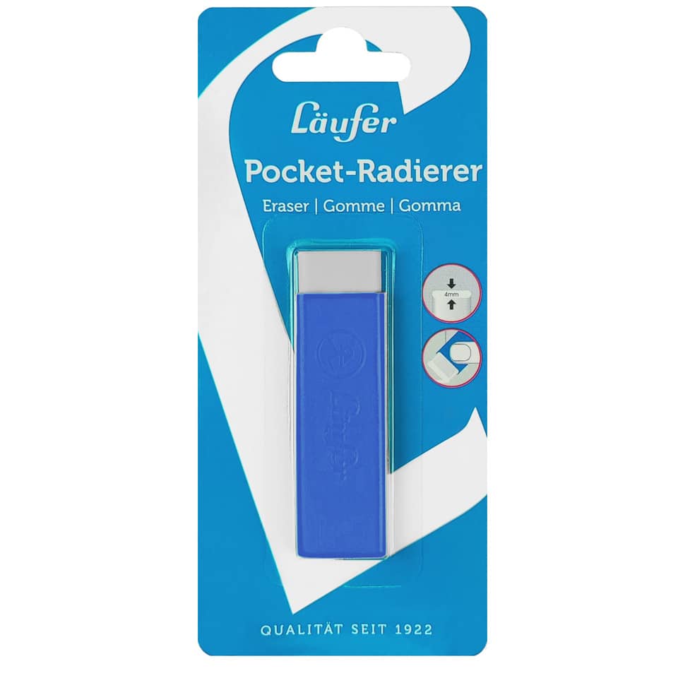 Pocket-Radierer, Eraser, Gummi, Gomma, Blau
