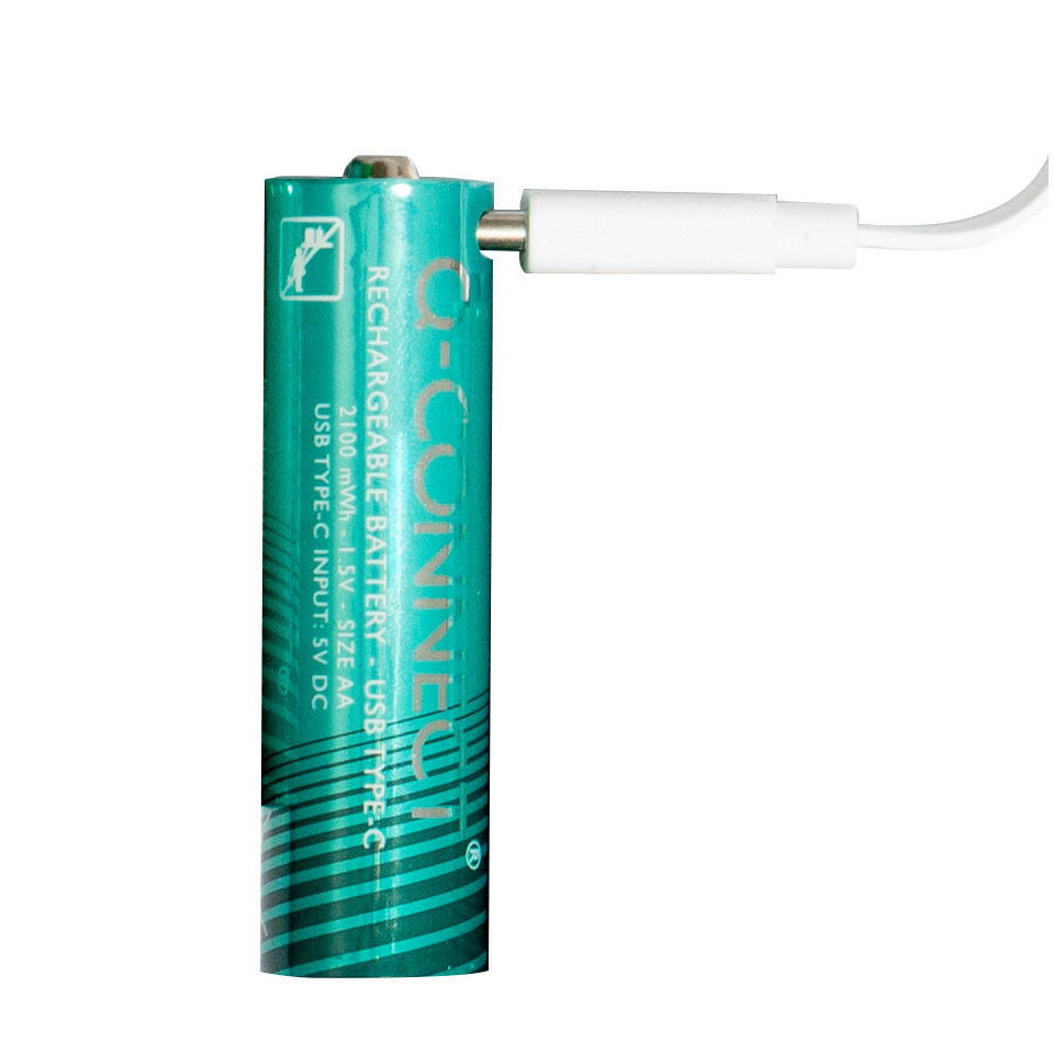Akku, USB Typ-C, Wiederaufladbare Batterie, USB-C Eingang, Grüne Zelle