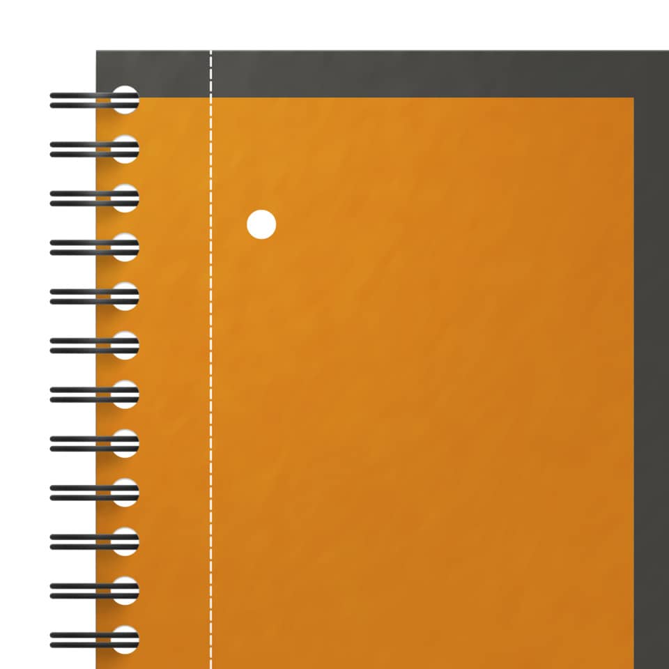 Notizbuch, orange Cover, Spiralbindung, oranges Notizbuch, Lochung Punkt
