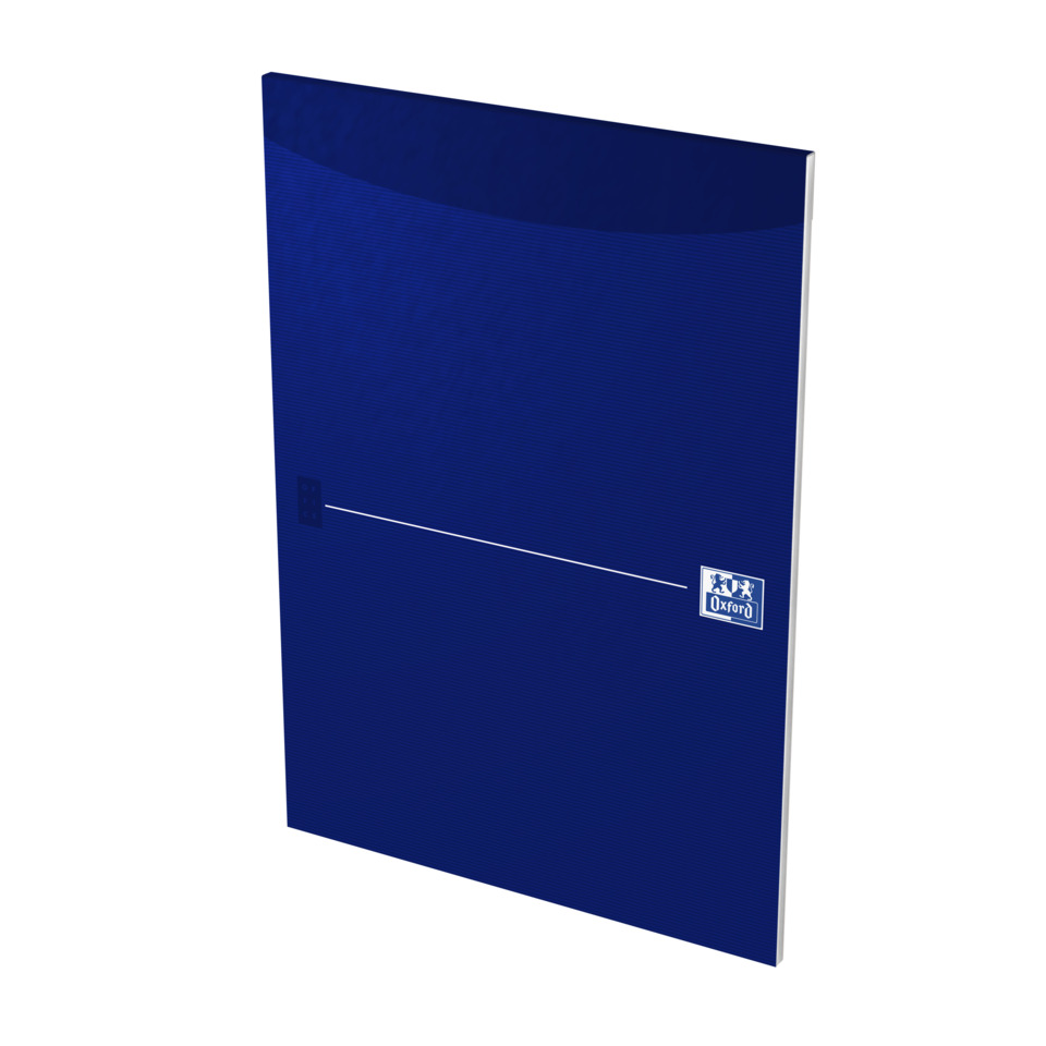 blaues Notizbuch, Notizbuch A5, Rücken, Oxford-Logo, Trennlinie