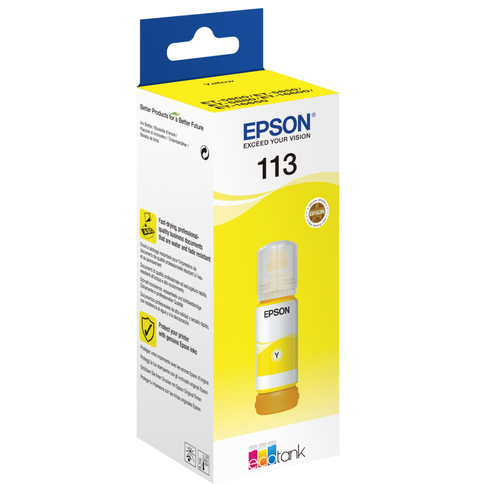 Tintenpatrone, Tintenbehälter, Epson 113, Geltung Farbe Gelb, Druckerzubehör