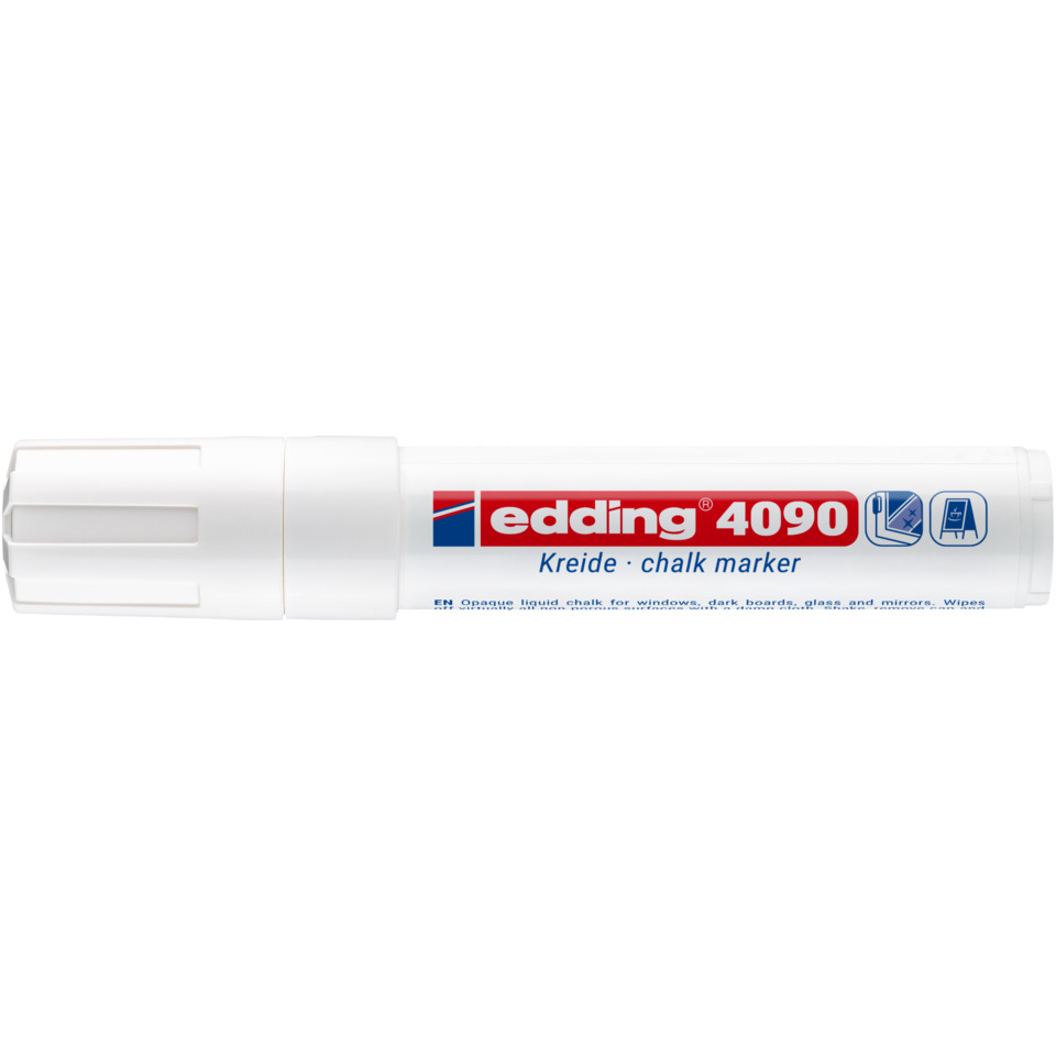 Kreide Marker, weißer Marker, Edding 4090, Flüssigkreide, Keilspitzenmarker