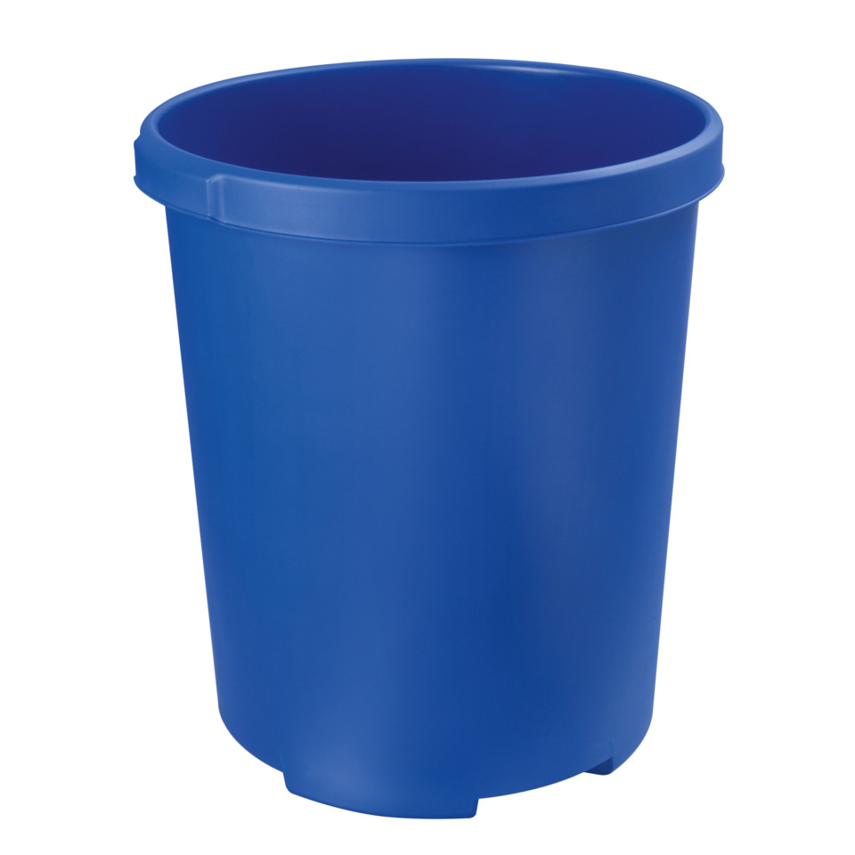 Abfalleimer, Mülleimer, Blau, Kunststoff, rund