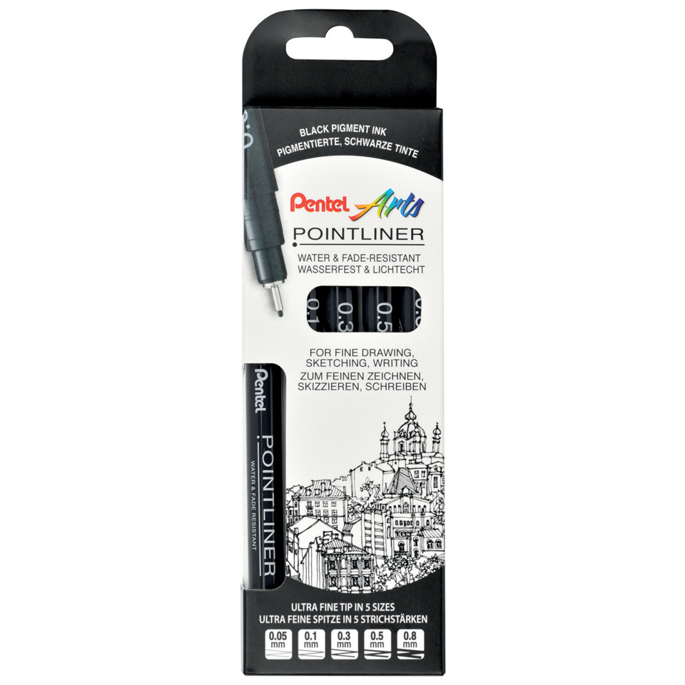 Tintenstift, Kalligrafie Stift, Feinspitze, Punktliner, Schwarzpigment