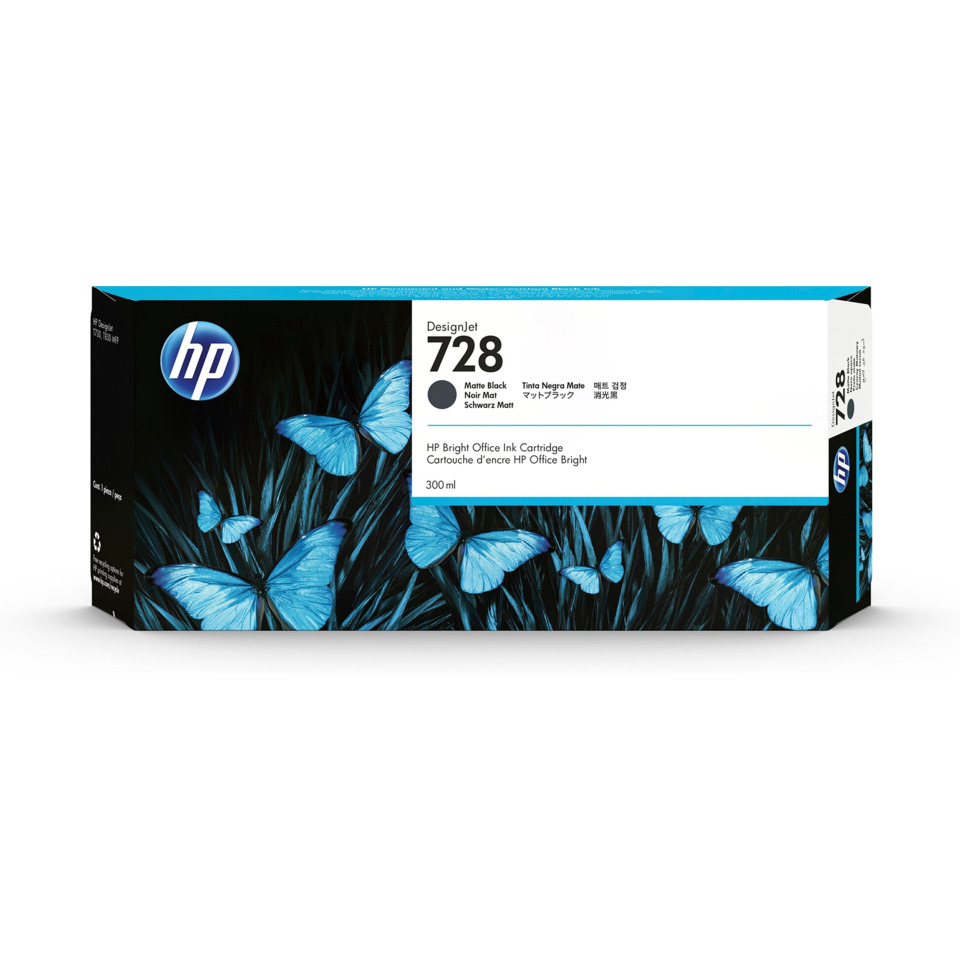 Tintenpatrone, HP, Klebord, Marineblau, Muster, HP, Tintenpatrone, Drucker-Tinte, Cyan, Schmetterlinge?, Verpackung, DesignJet 728