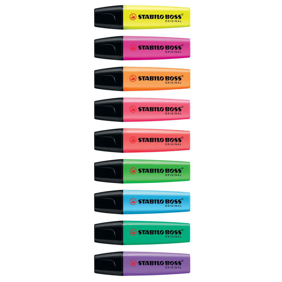 Highlighter, Markers, Fluorescent, Neon, Stabilo Boss