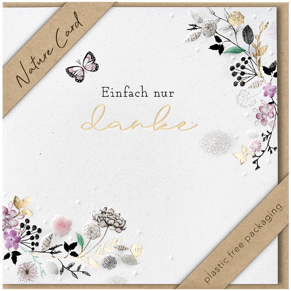  nature card, blume, karte, danke, verpackung?