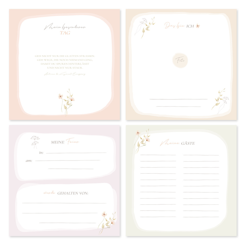 Notizkarte, Fotokarte, Poesie, Blumenpearl, Hochzeitskarte