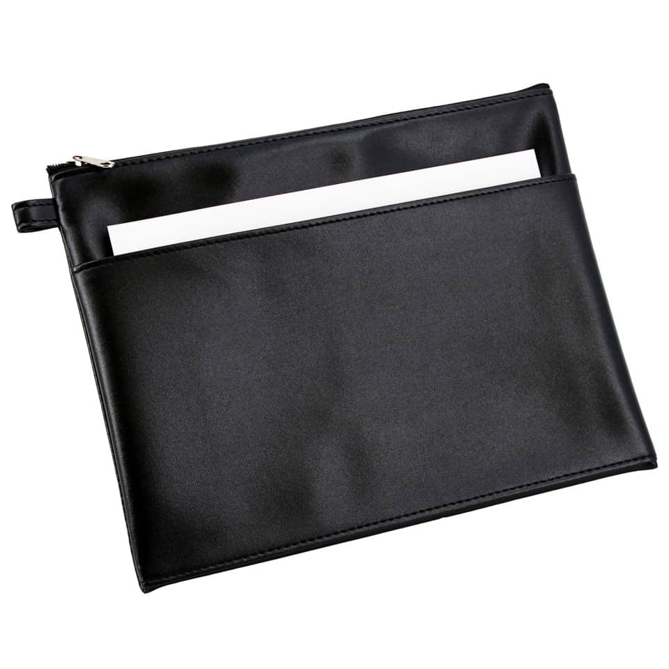 Kartenhülle, Geldbörse, Portemonnaie, LEDER, schwarz
