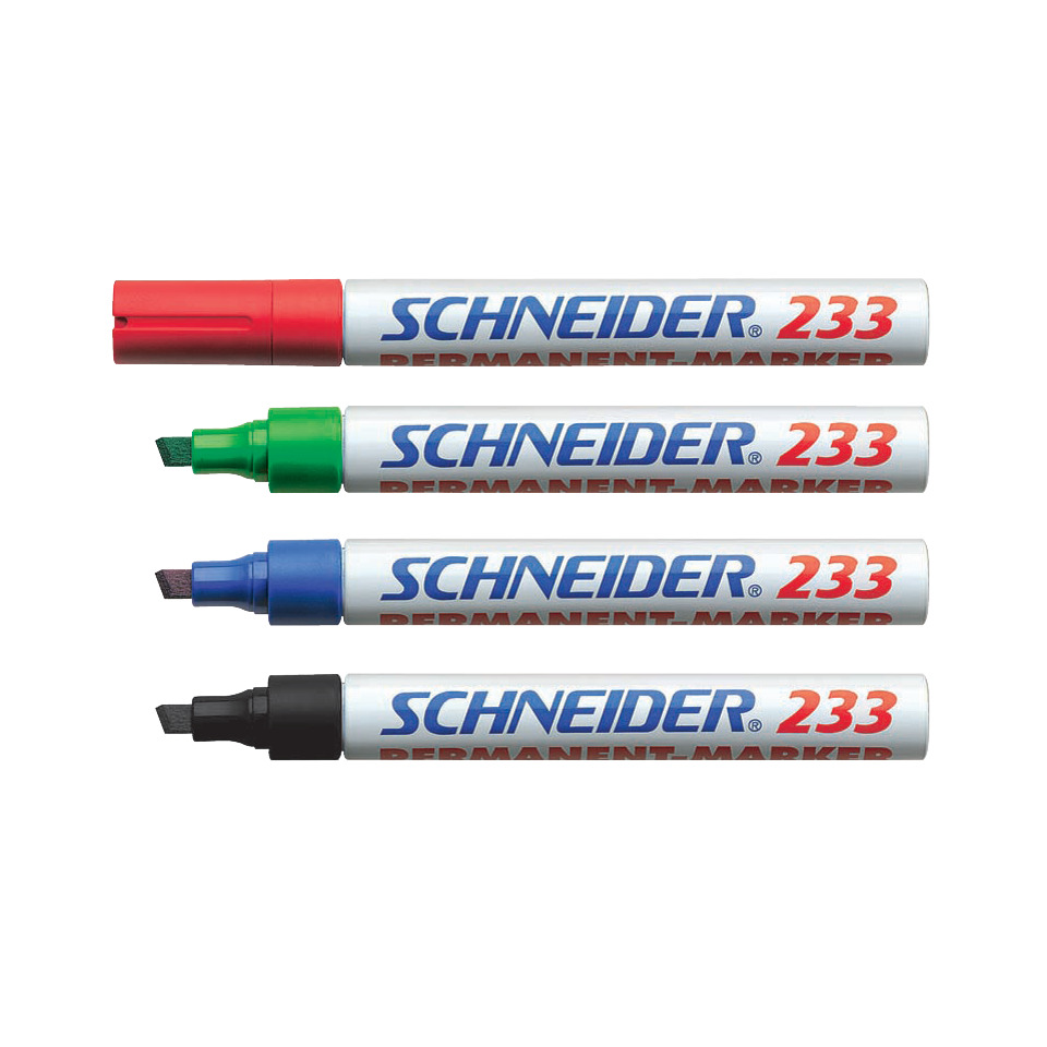 Marker, Permanentmarker, Kunststoffbehälter, Bunt, Schneider 233