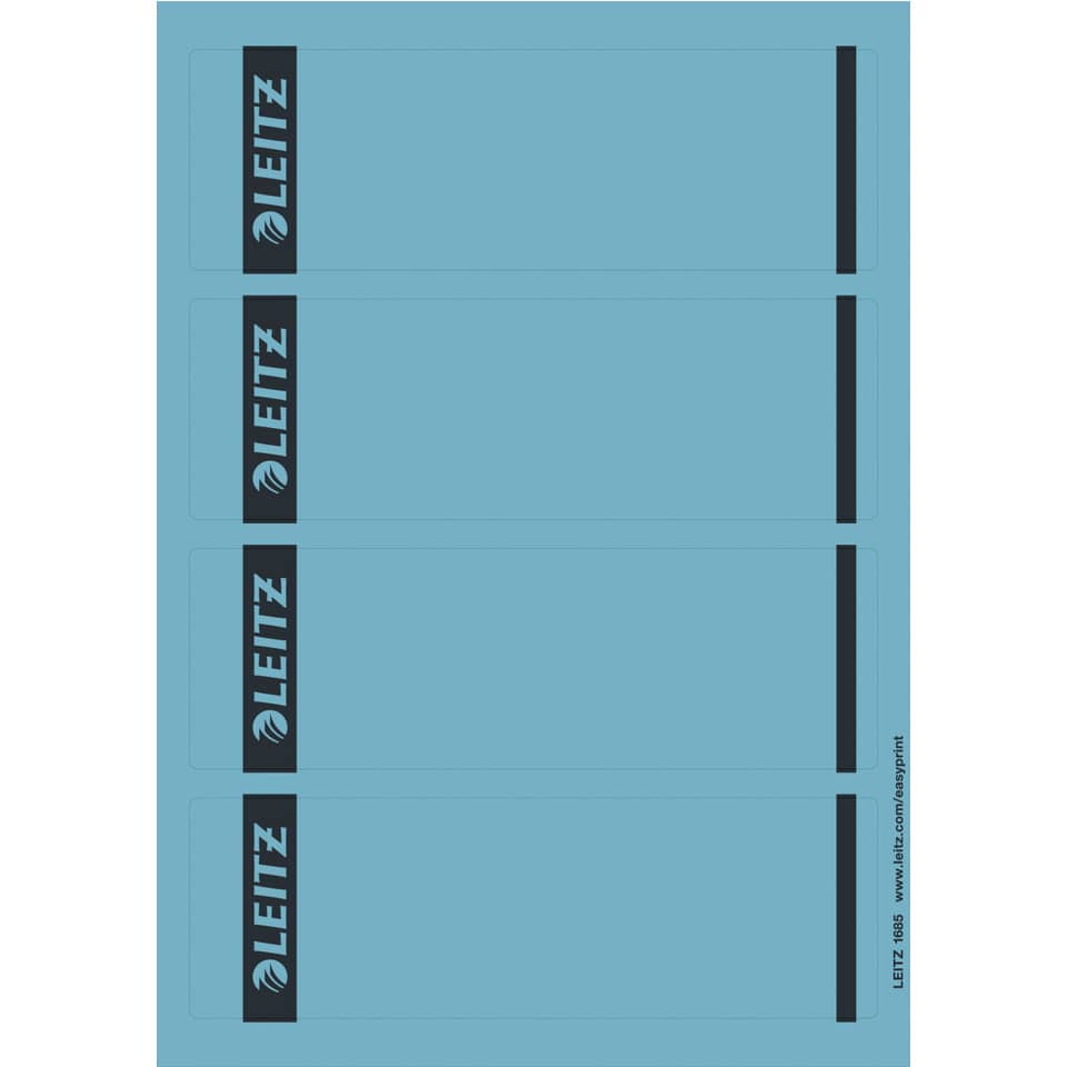 sleeve label, cardboard box, sticker, LEITZ logo, blue sheets