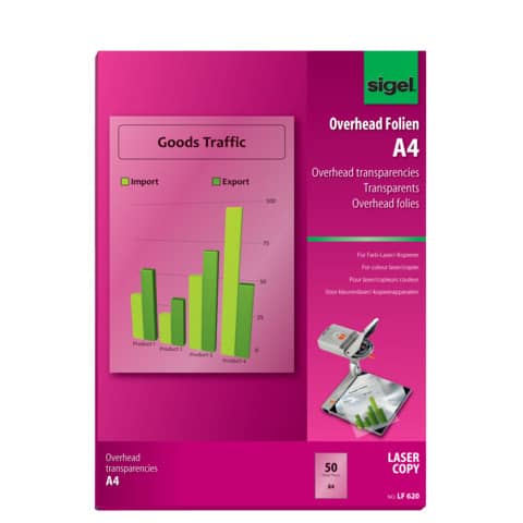 Farblaser/-Kopier-Folie, A4, 50 Blatt SIGEL LF620