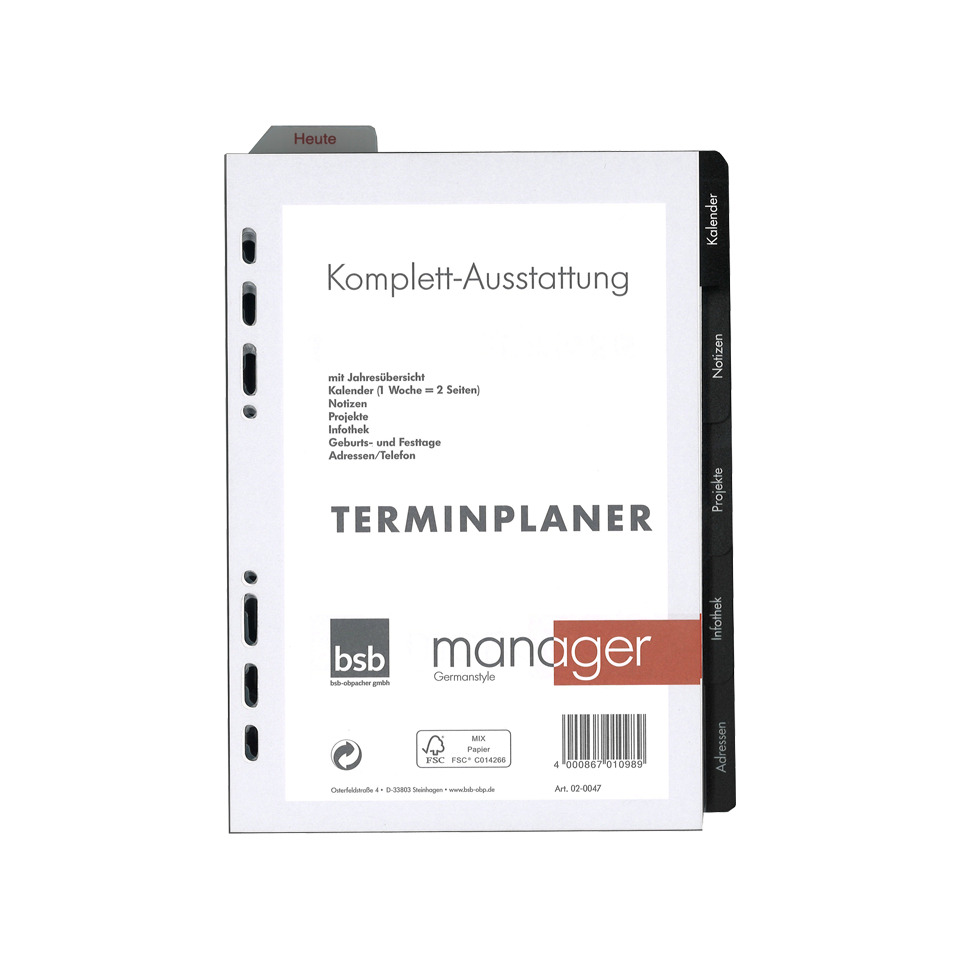 Terminplaner, Kalender, Notizen, Ausstattung, Organizer