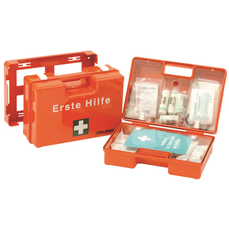 Erste Hilfe, Erste-Hilfe-Set, Koffer, Neongrün/Orange, Medizinische Ausrüstung