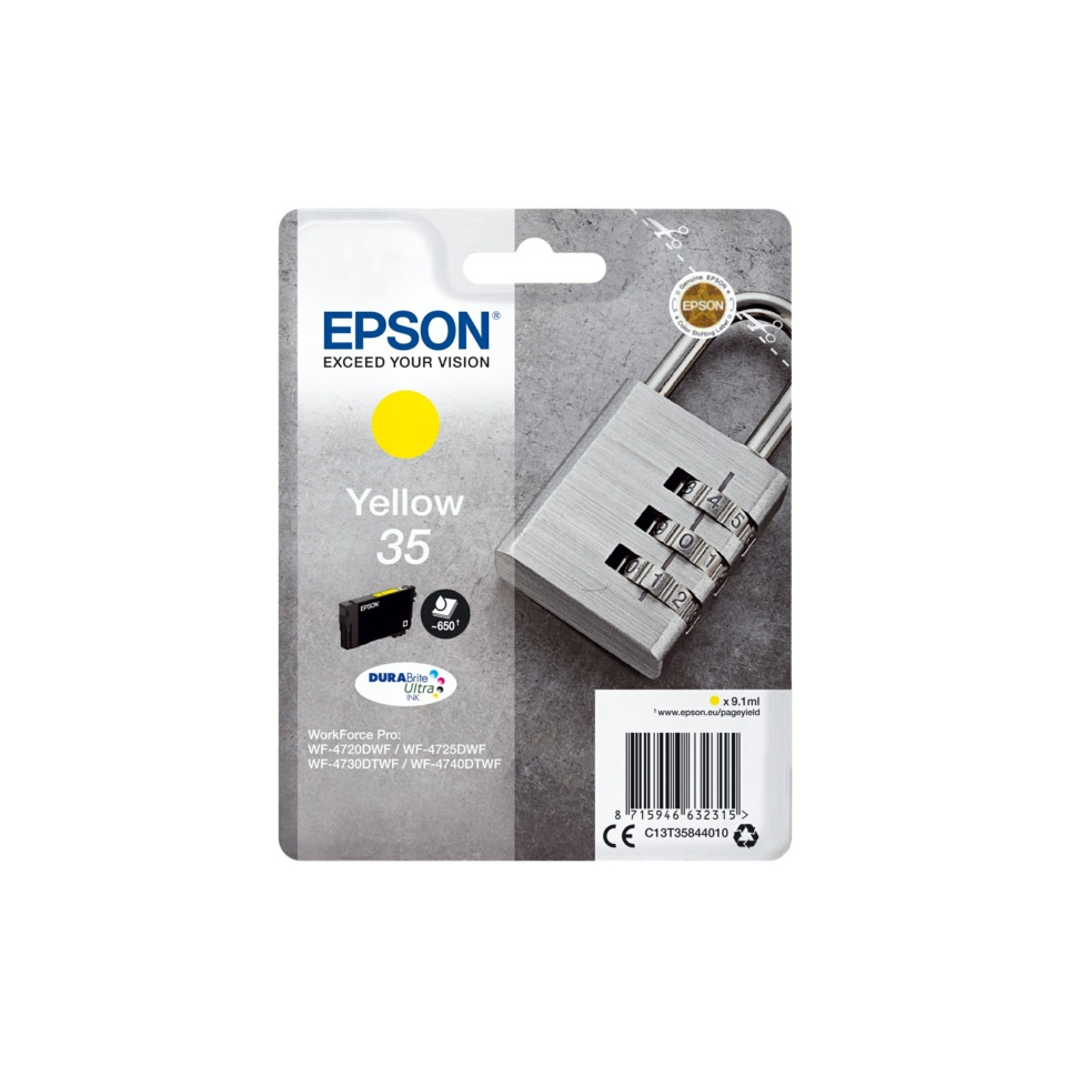 Tintenpatrone, Yellow 35, Epson, DuraBrite, Sicherheitsverschluss
