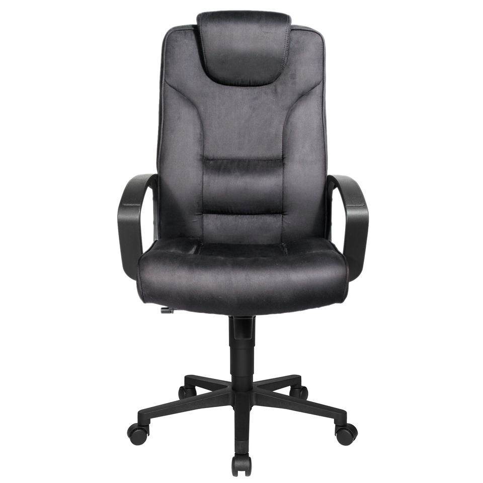 Bürostuhl, Schreibtischstuhl, Schwarz, Lederoptik, Rückenstütze