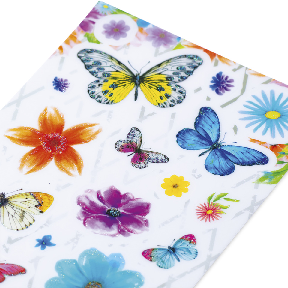 Schmetterlinge, Blumen, Dekoration, Sticker, Farbenfrohes Muster