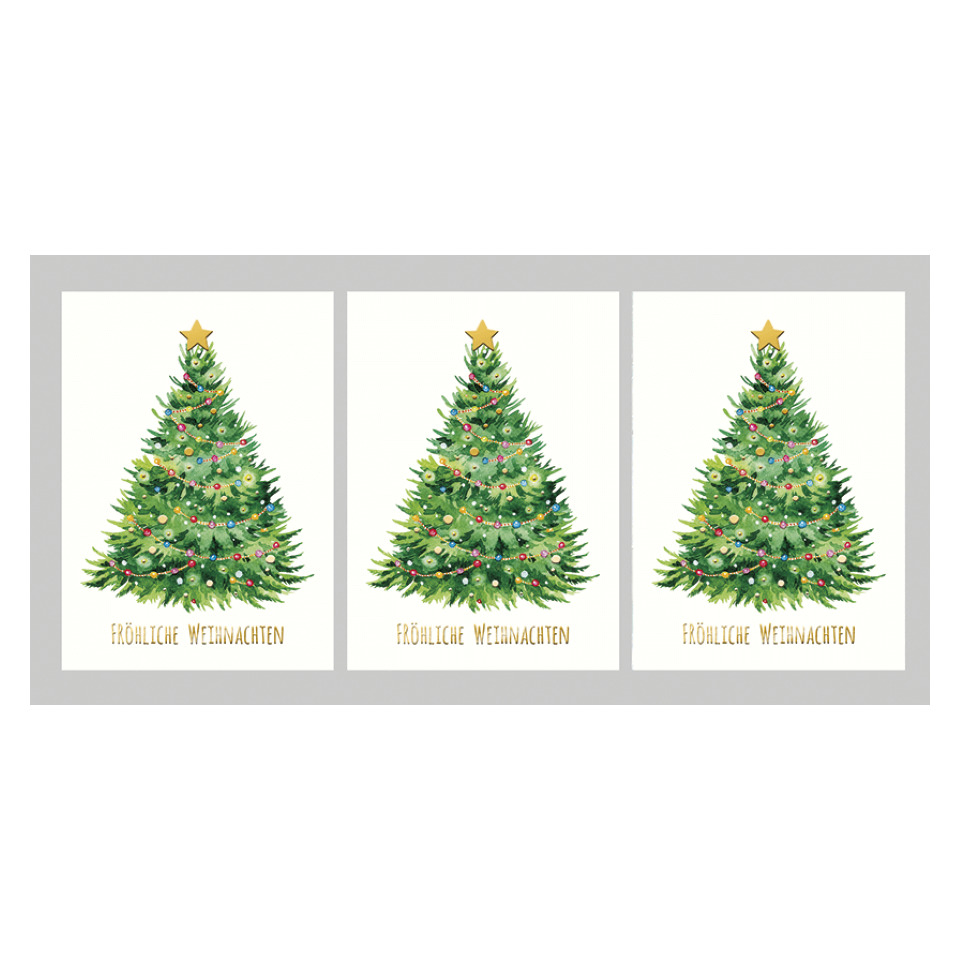 Weihnachtsbaum, Tannenbaum, Baum mit Stern, Weihnachtsdekoration, Dreier-Set