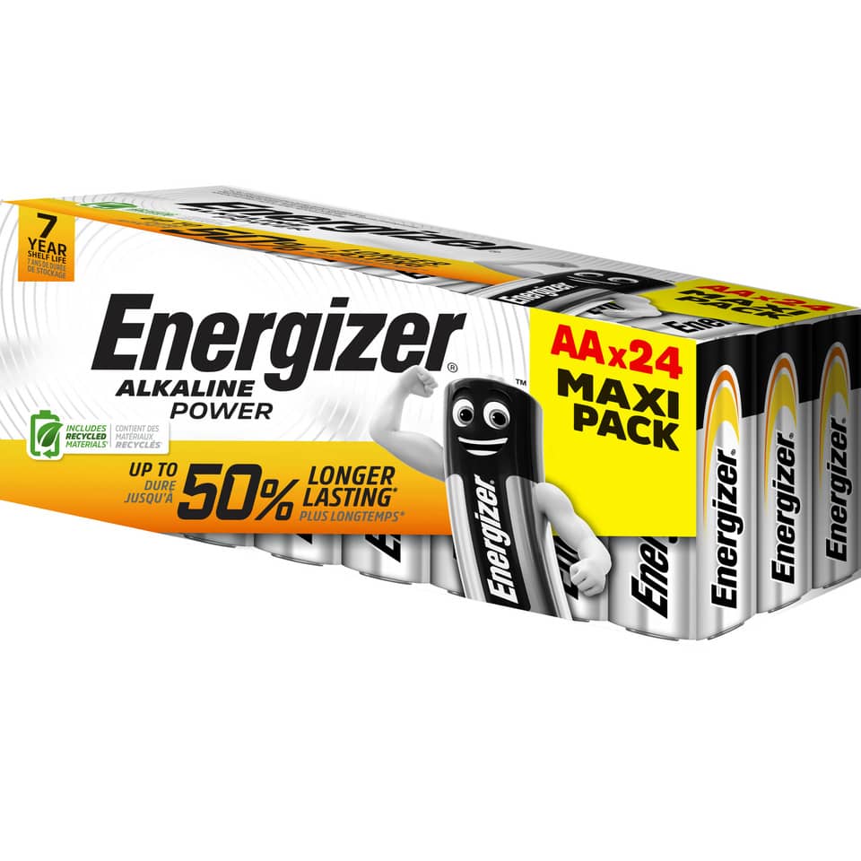 AA-Batterien, Alkalisch, Packung, Energizer, 24er-Pack