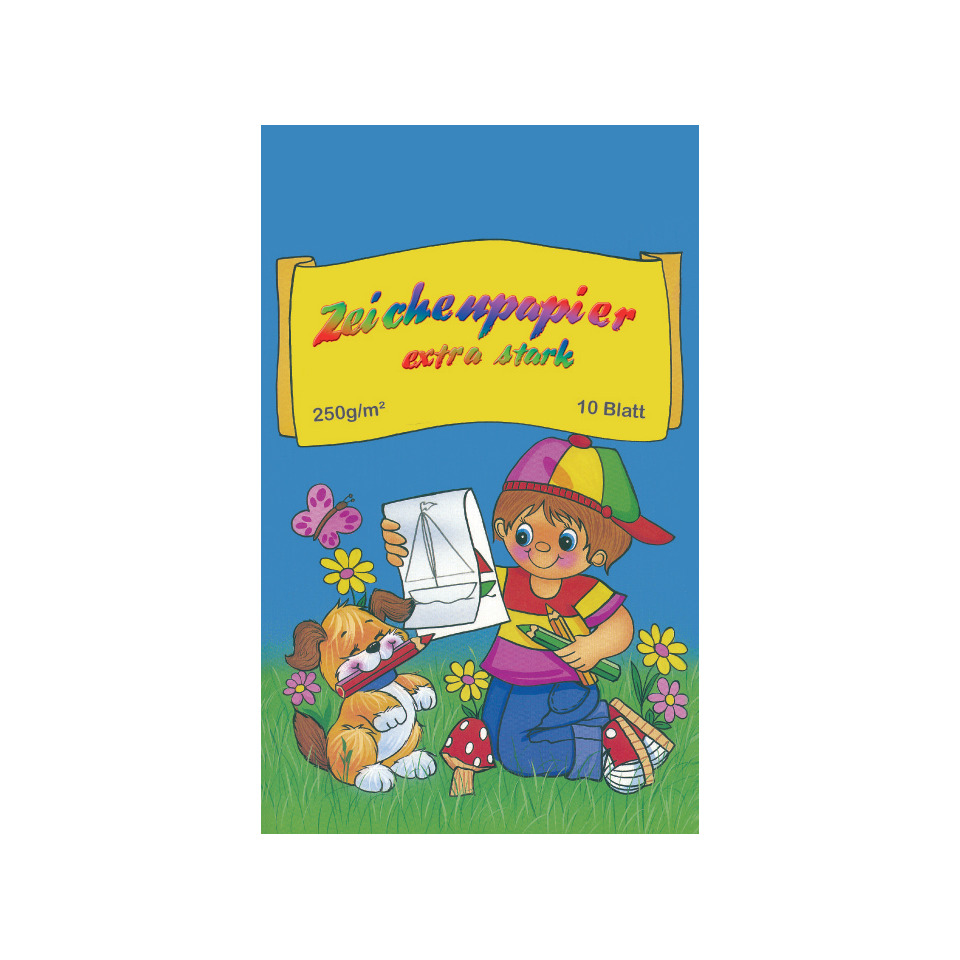 Zeichenpapier, Kunstpapier, 10 Blatt, 250g/m², bunt