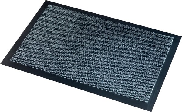 Schmutzfangmatte, 90 x 150 cm, rutschsichere Vinylauflage, 100% PP, für Innen, mit Velours-Optik, einfache Pflege, exzellente Feuchtigkeitsaufnahme, grau