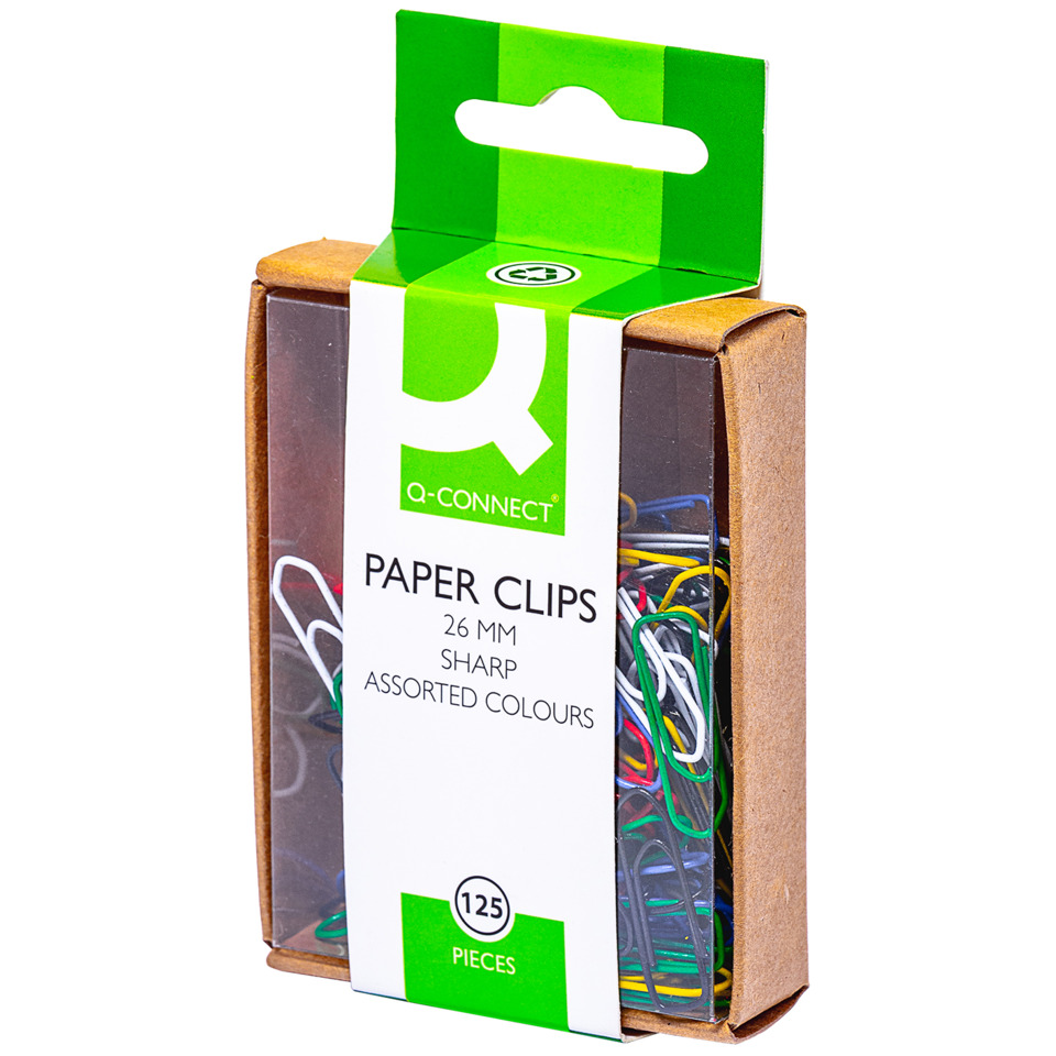 Hefterclips, Papierclips, 26 mm, bunte Clips, 125 Stück