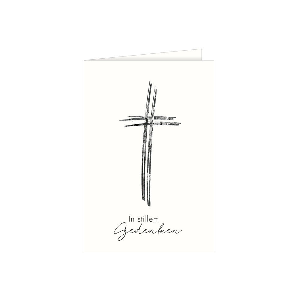 Christuskreuz, Kunstkarte, Schwarzweiß, Gedenkkarte, In stiller Gedanke