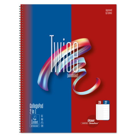 Collegeblock 2in1, A4, 80 Blatt, liniert/kariert STAUFEN STYLE 608558000