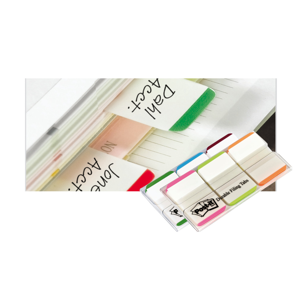 Post-it Tabs, Filing Tabs, Bunte Etiketten, Klebezettel, Dauerhafte Tabs