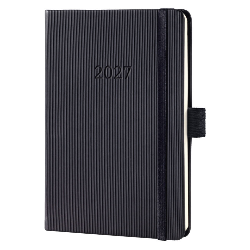 Notebook, Journal, 2027, Ribbed cover, Elastic band