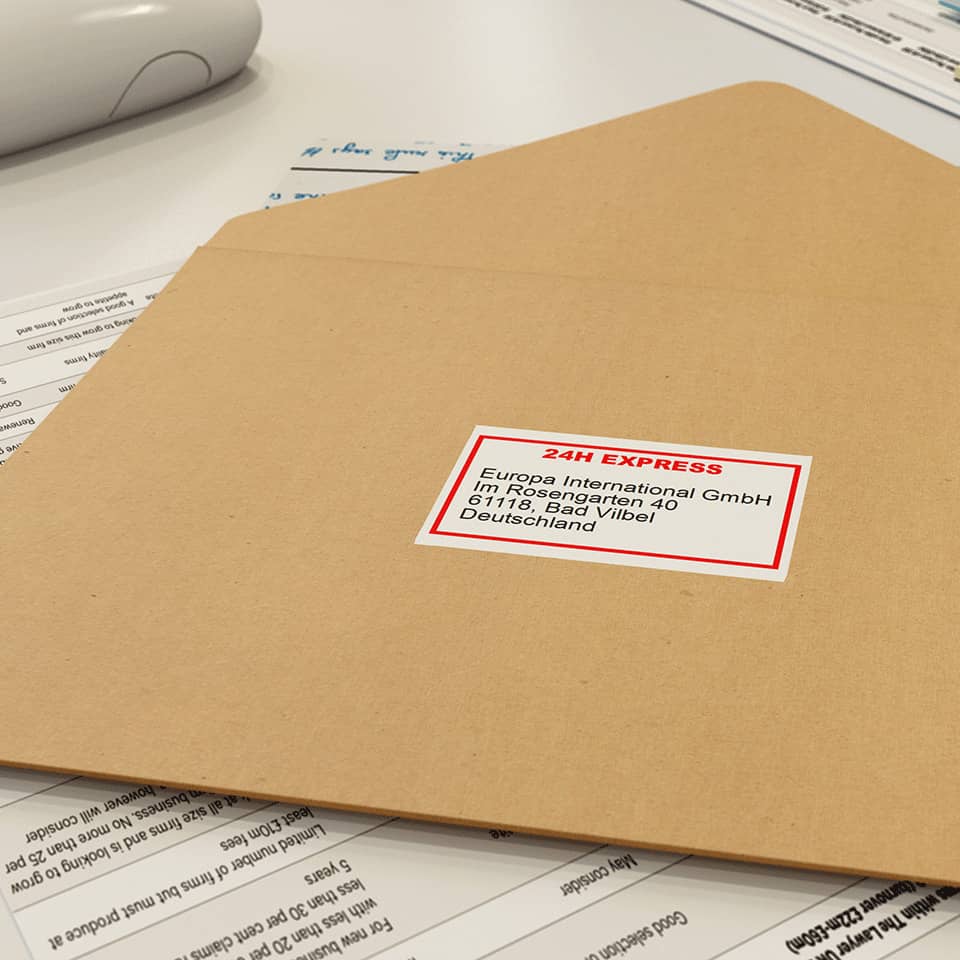 Kartonumschlag, Paketumschlag, Expresslabel, Versandkarton, Briefumschlag