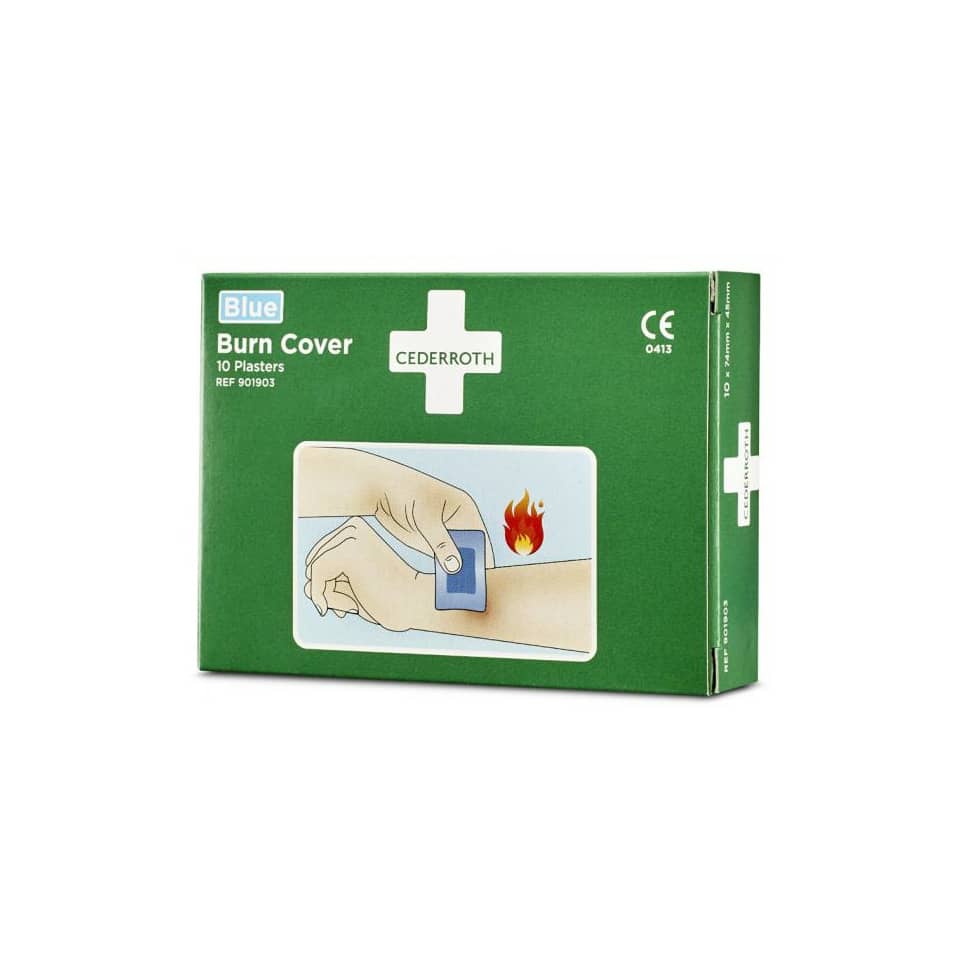 Erste Hilfe, Brandmalenschutz, blau, Pflaster, medizinische Box