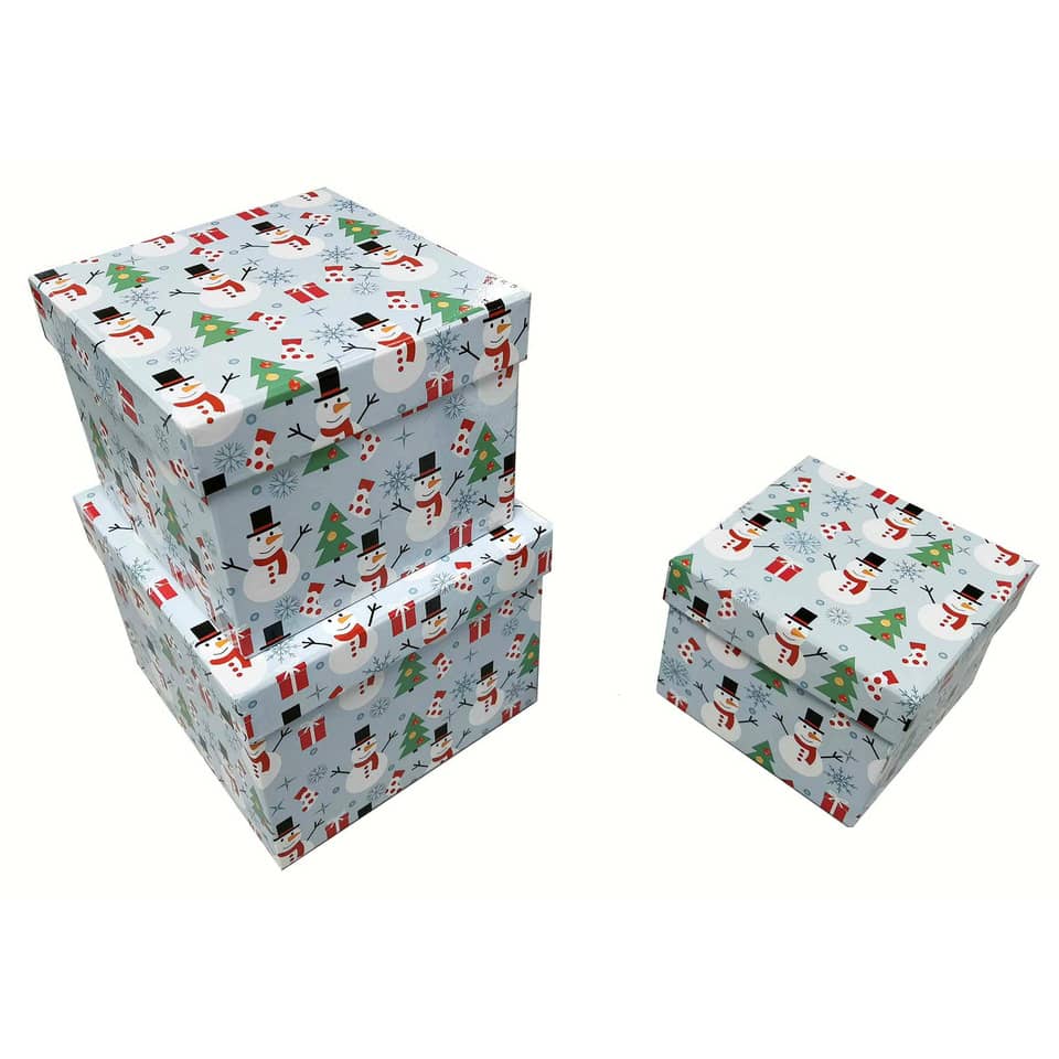 Geschenkverpackung, Weihnachtsmotiv, Schneemann, Tannenbaum, Must-have