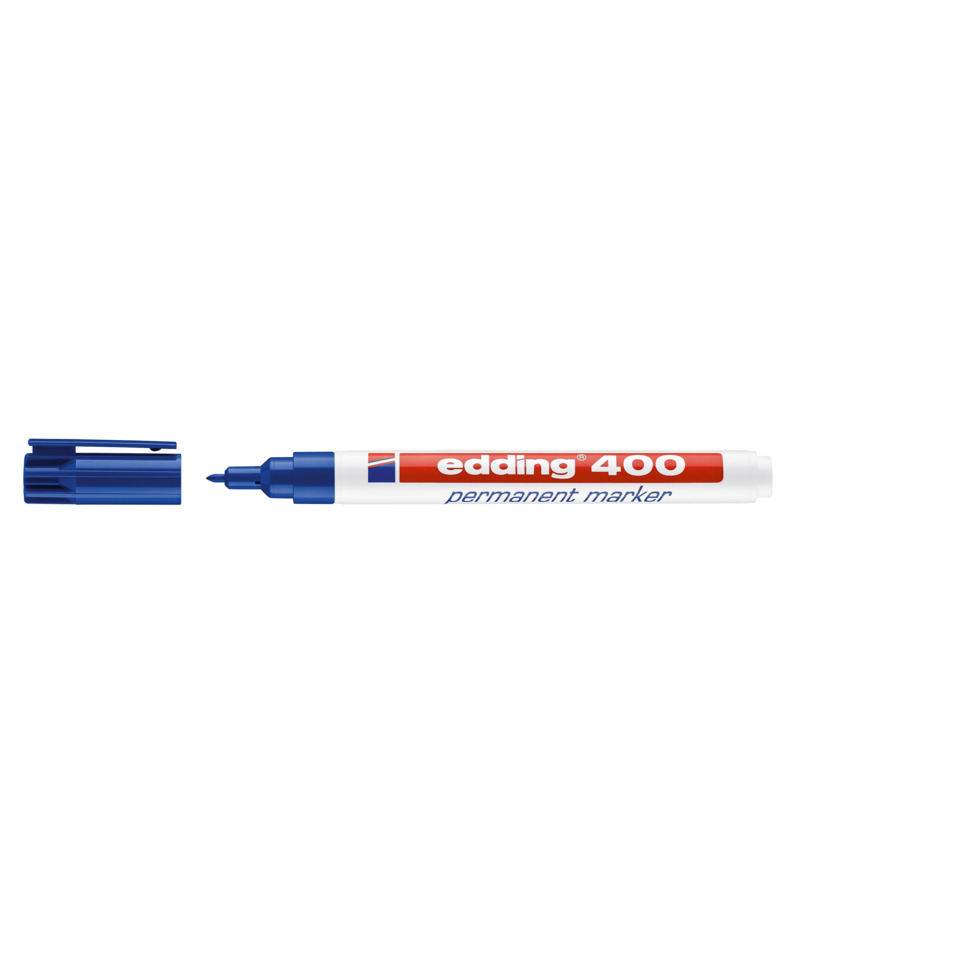 Permanentmarker, Markerstift, Edding 400, Blauer Marker, Kugelschreibe?