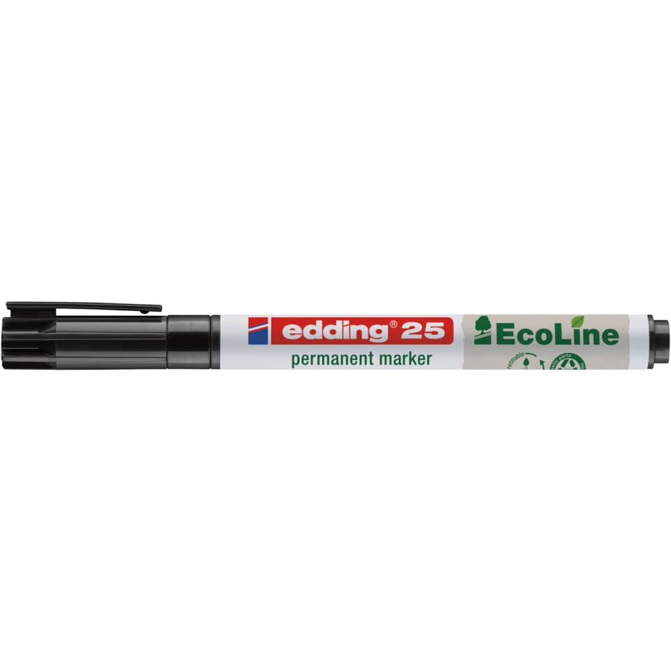 Permanentmarker e25 EcoLine, Rundspitze, nachfüllbar, 1mm, schwarz EDDING 4-25001