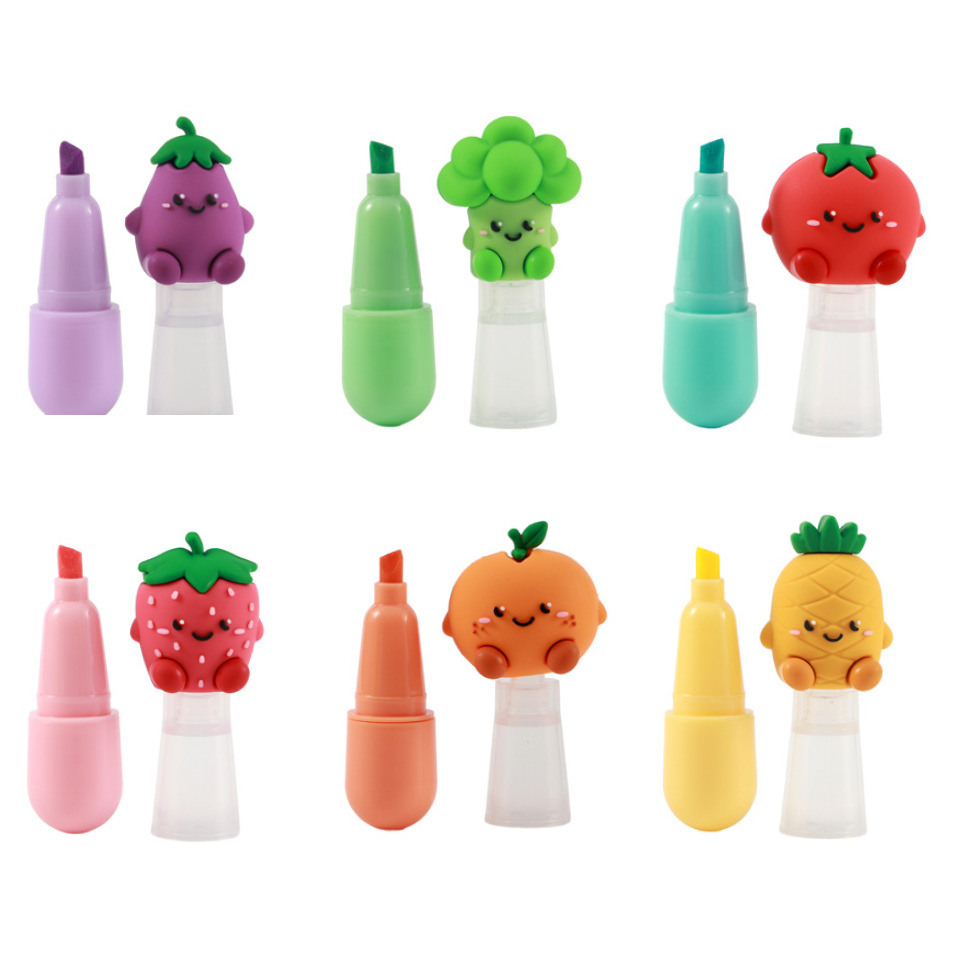 lip balm, Chapstick, Fruchtfigur, niedliche Figur, bunte Kappe