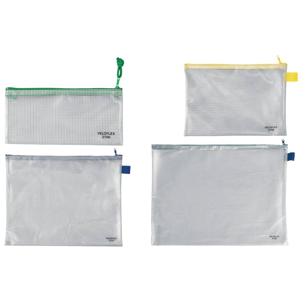 lomer, transparente Tasche, Mesh-Beutel, Reißverschlussbeutel, Farbige Akzente